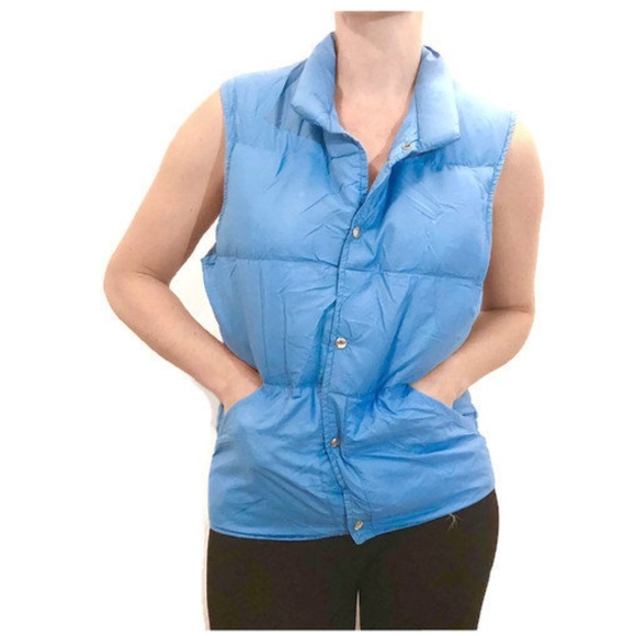 Classic Vintage Unisex Puffy Snap-Front Down Vest - Picture 1 of 7